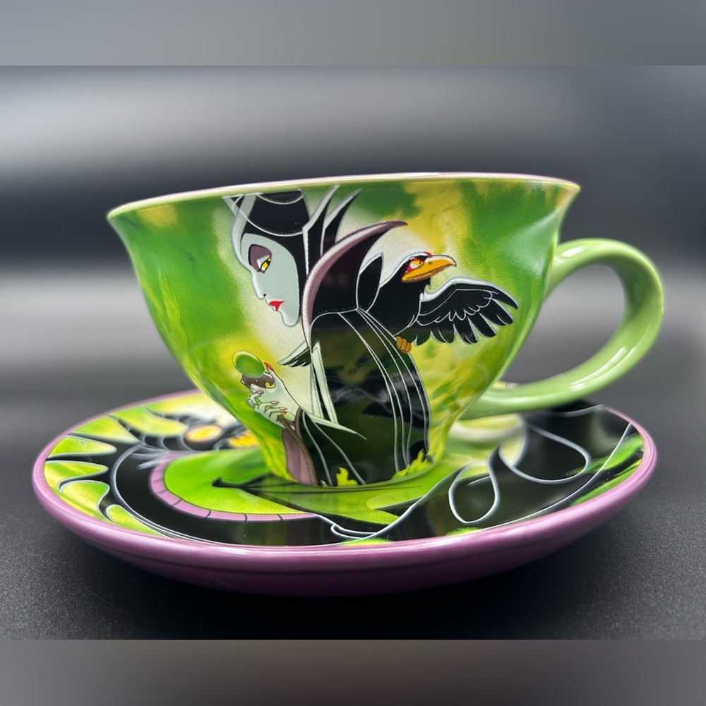 EUC Silver Buffalo Disney Villains Maleficent Ceramic Teacup and Saucer Set